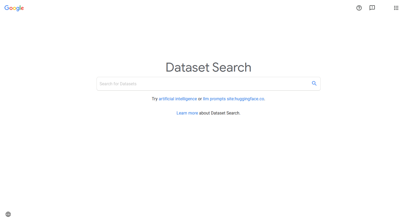 Google Dataset Search screenshot