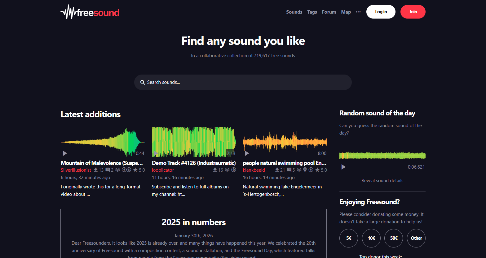 Freesound screenshot