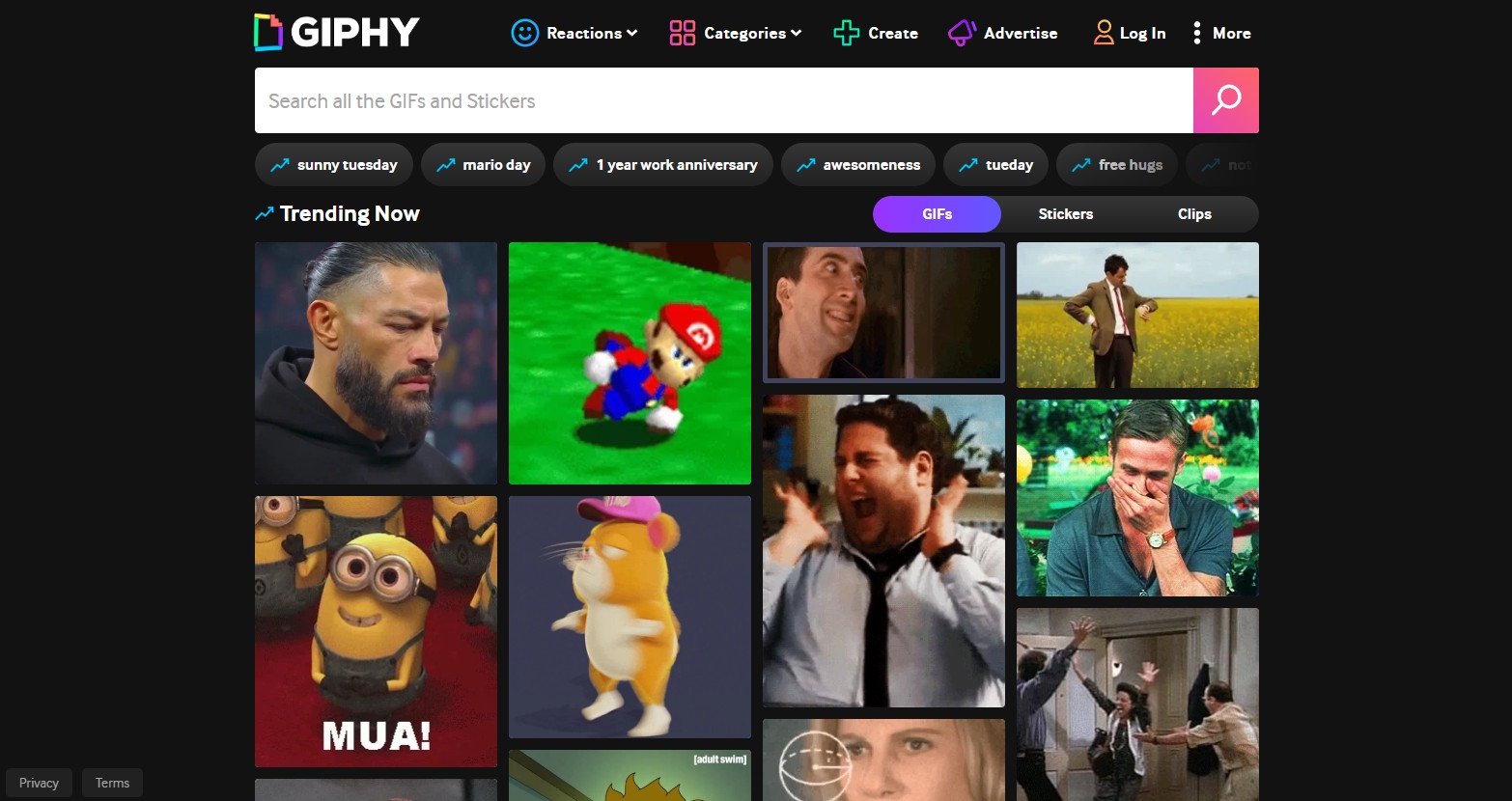 Giphy screenshot
