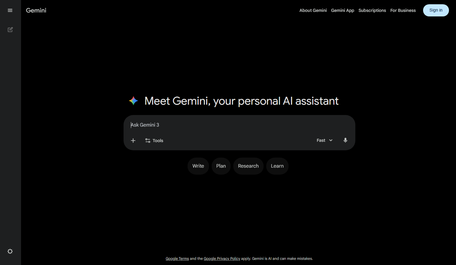 Google Gemini screenshot