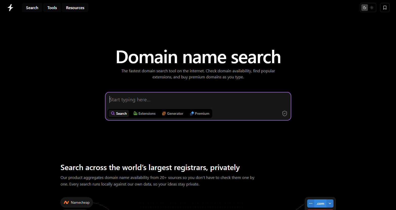 InstantDomainSearch screenshot