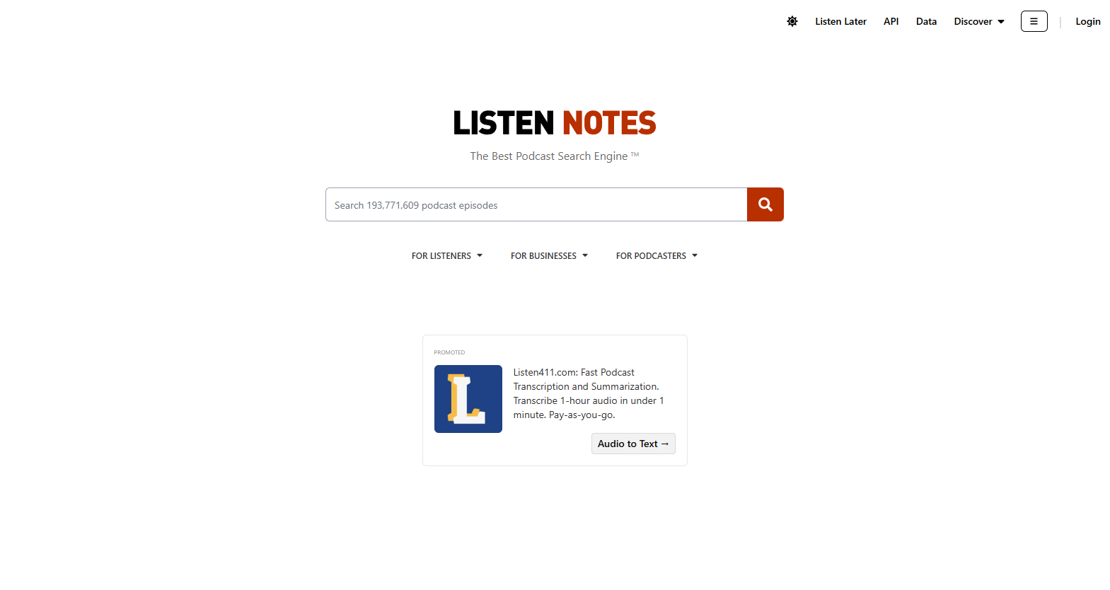 Listen Notes screenshot