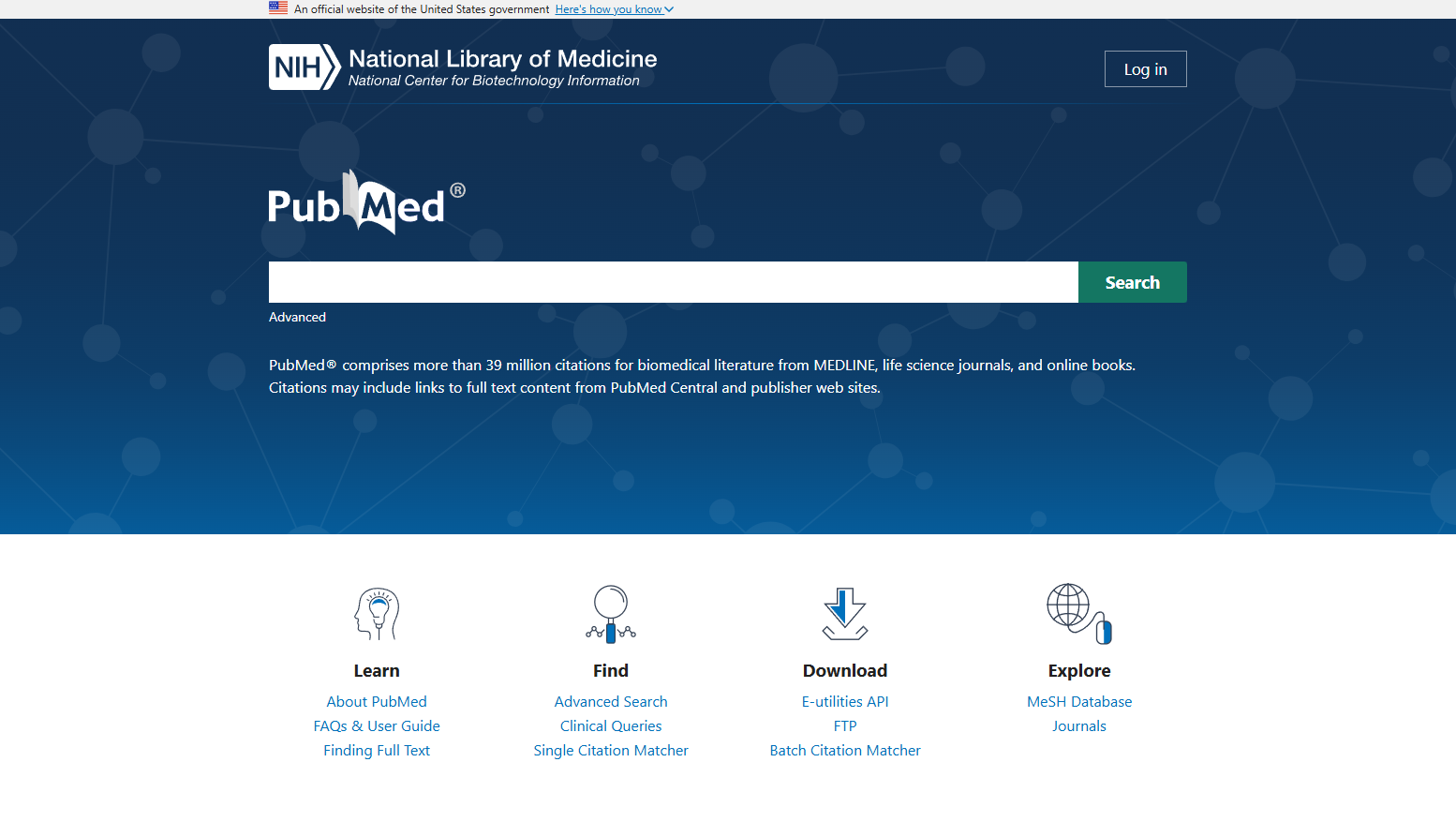 PubMed screenshot