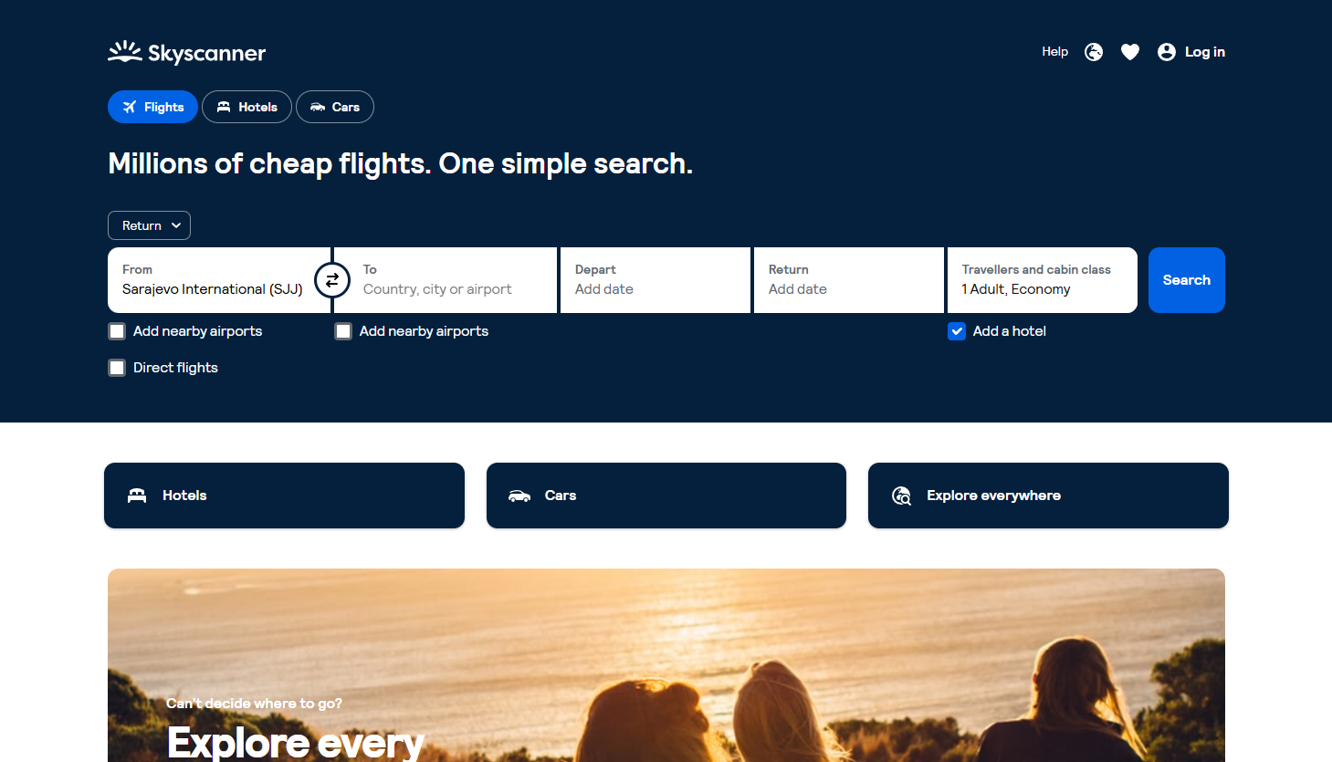 Skyscanner screenshot
