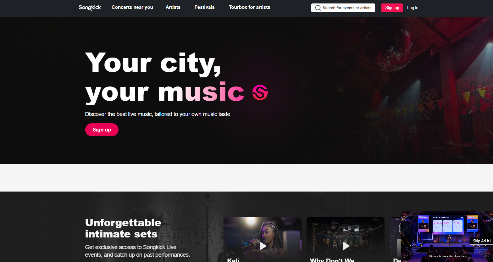 Songkick screenshot