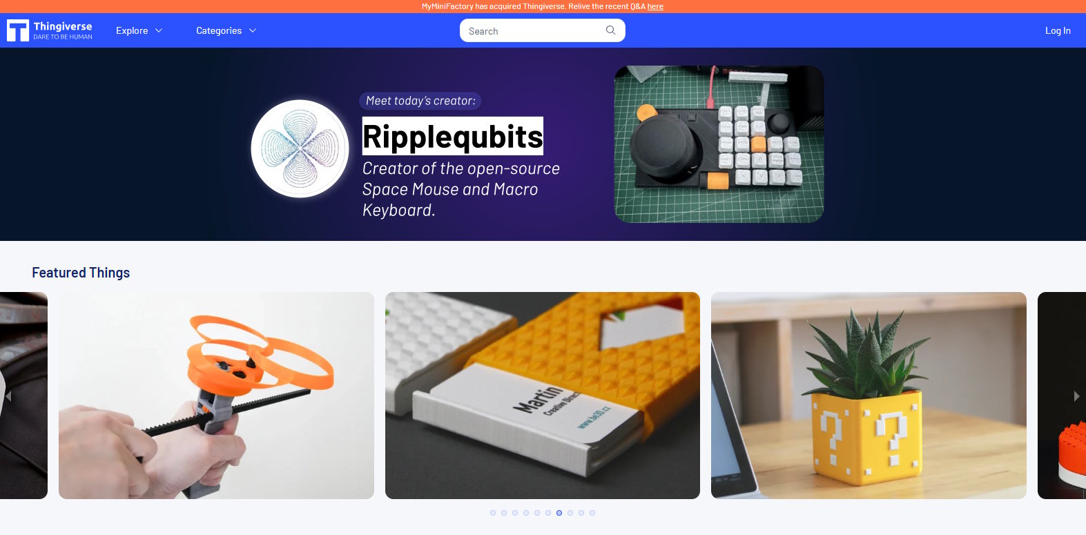 Thingiverse screenshot