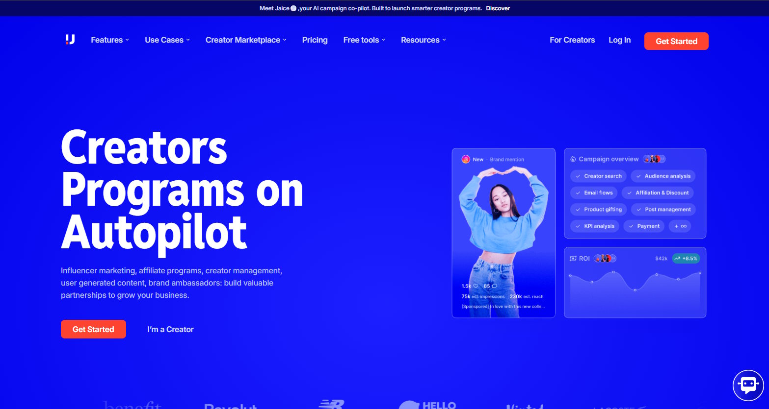 Upfluence screenshot